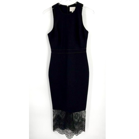 Cinq A Sept Hestia Black Sleeveless Dress Black Lace Bottom - Picture 6 of 9